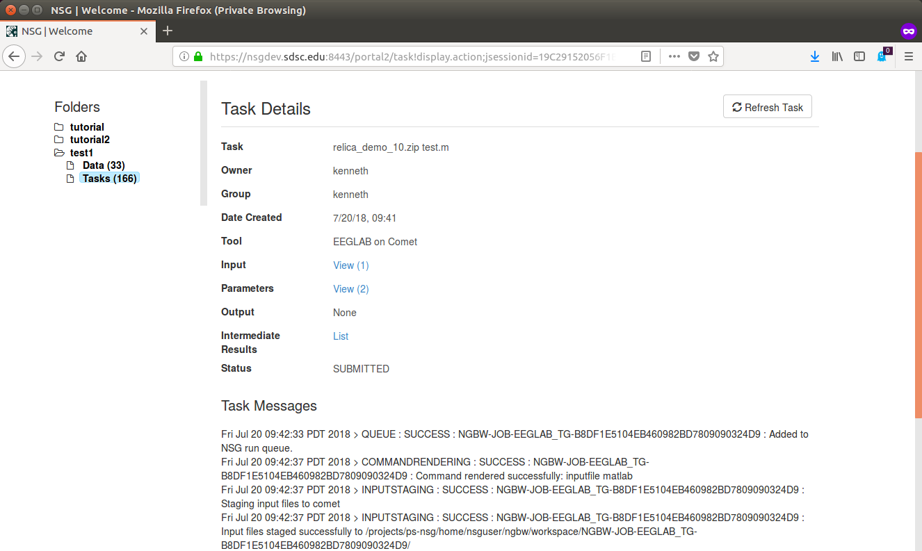 Image of View Status page